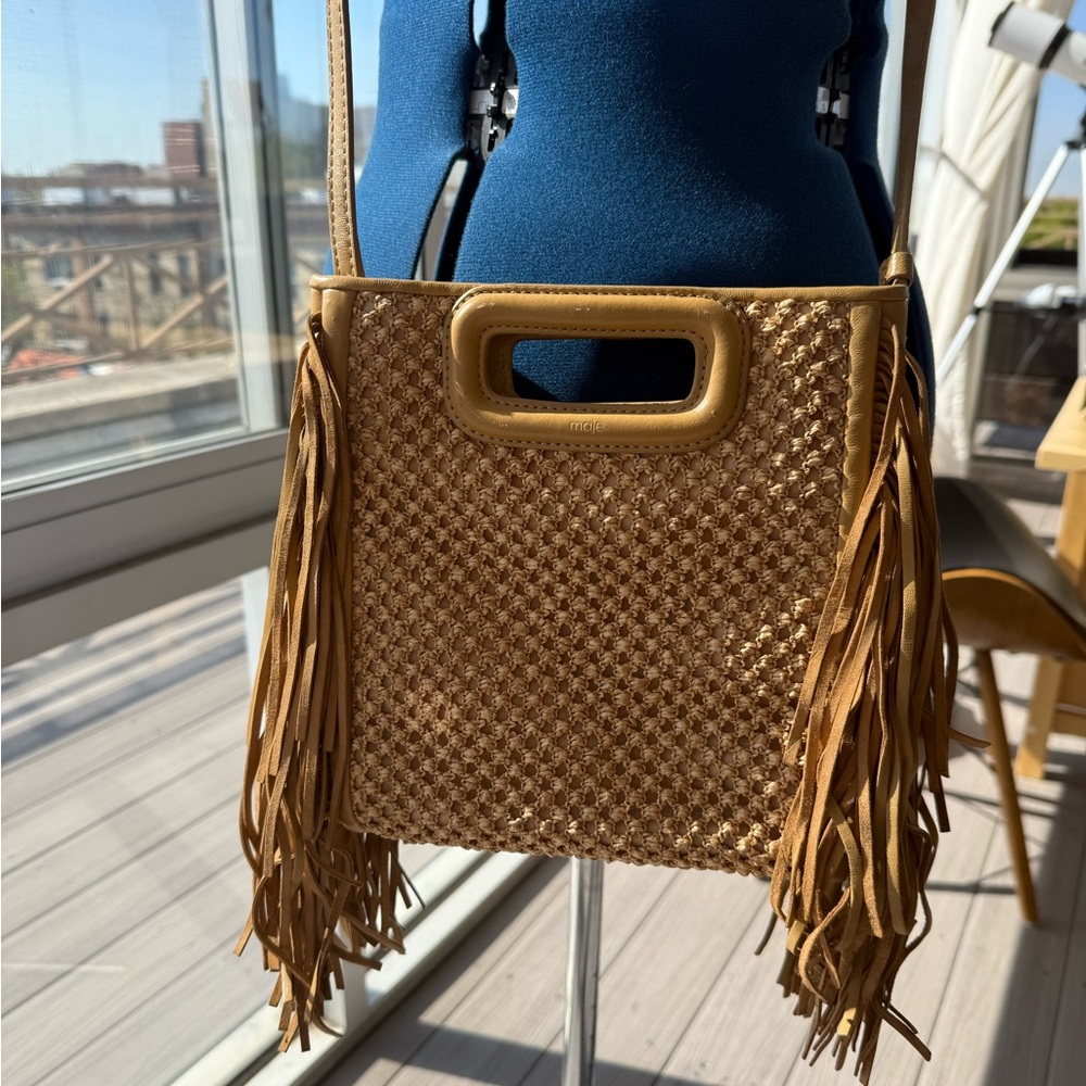 Maje Tan Fringe Tote Bag - Picture 2 of 8